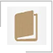 Minimalistisches Icon eines aufgeschlagenen Buches in einem Quadrat
